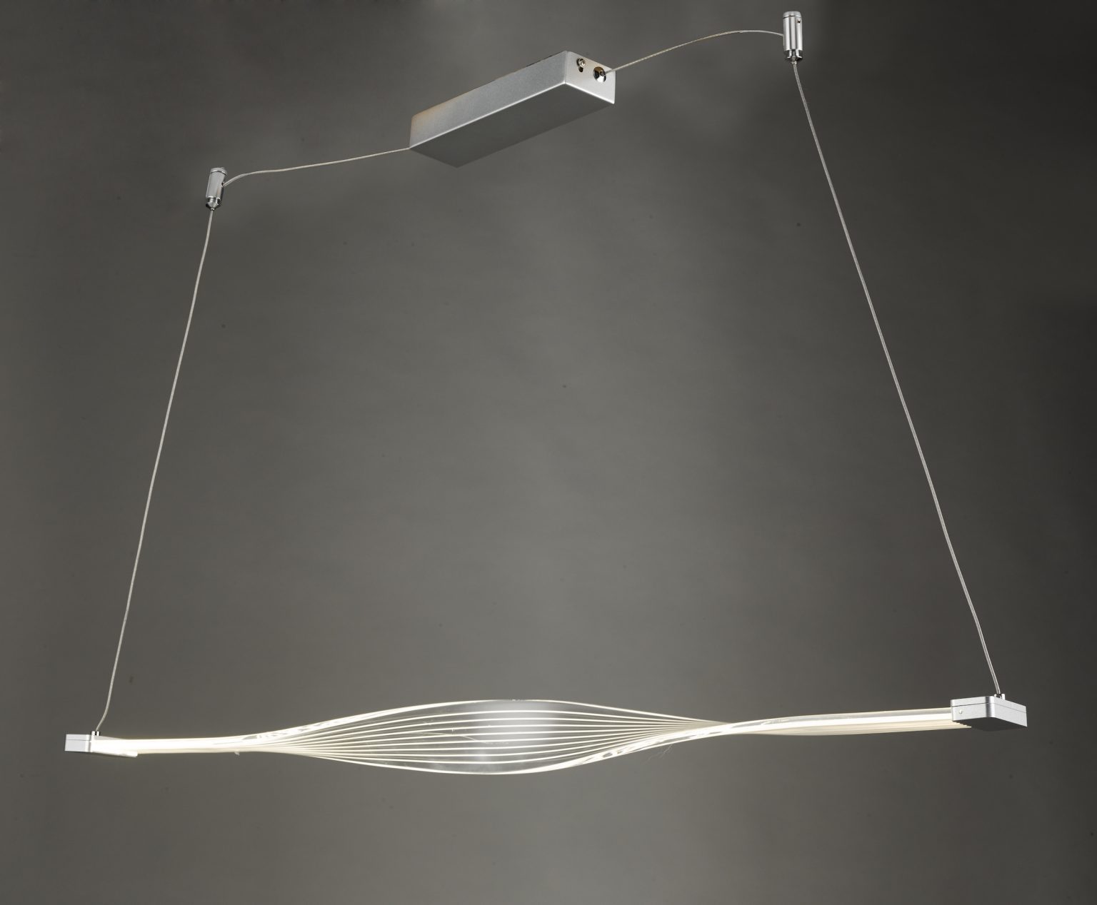 Twist 1lt Bar Pendant Acrylic Silver LED - Dayclear Lighting Online